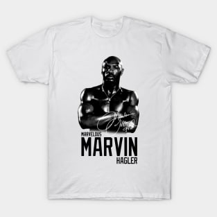 Marvelous Marvin Hagler Boxing Legend Signature Vintage Retro 80s 90s Bootleg Rap Style T-Shirt